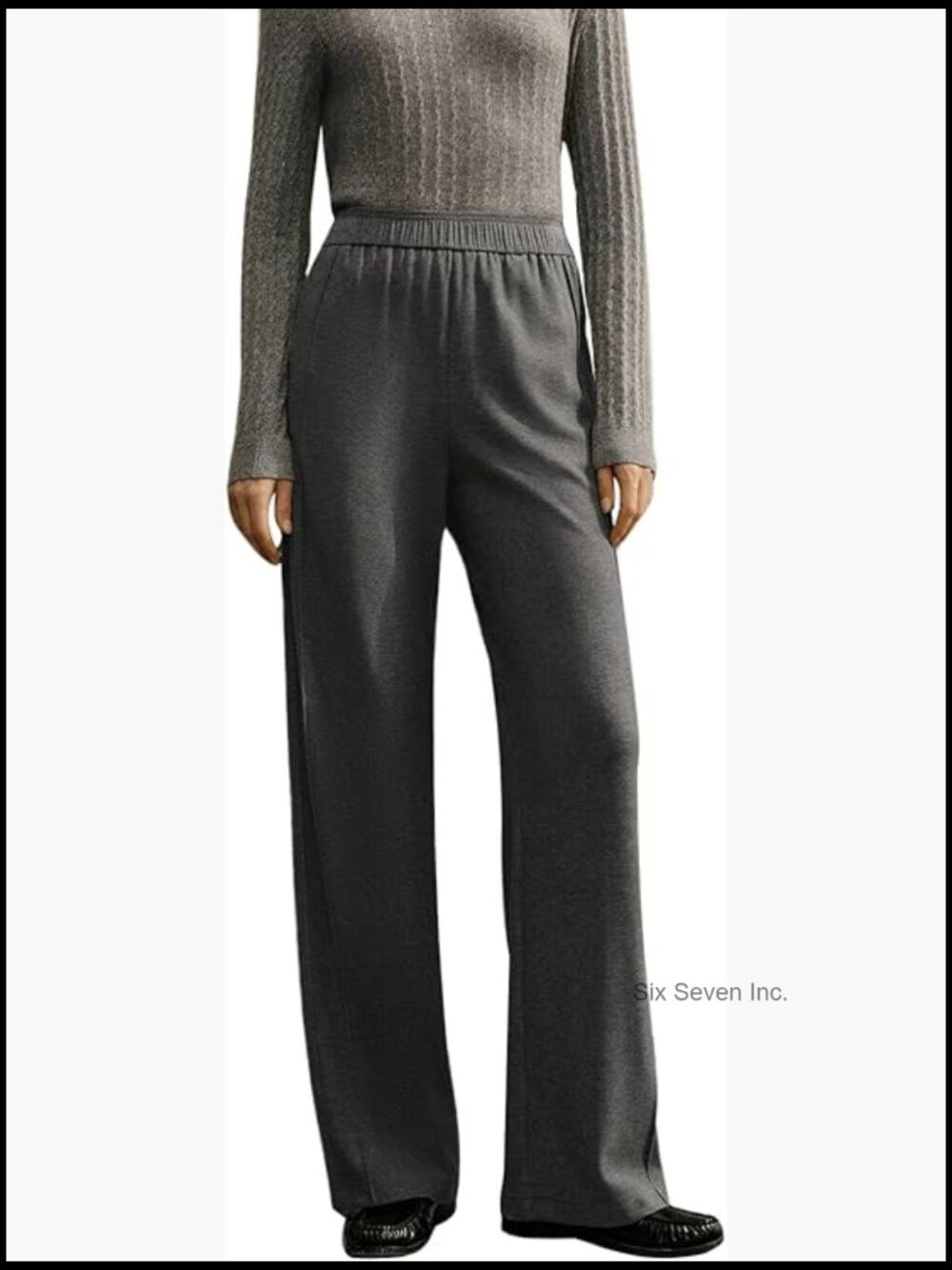 Ultra-Soft Knit Straight Leg Lounge Pants, Relaxed Fit, Elastic Waist